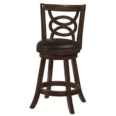 24" Swivel Bar Stool with Upholstered Seat